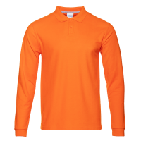 Рубашка поло унисекс STAN длинный рукав хлопок 185, 104LS Оранжевый STAN