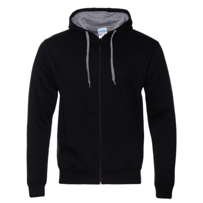 Толстовка мужская STAN с капюшоном на молнии футер с начёсом 280, 17 Чёрный STAN -0