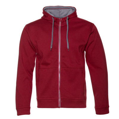 Толстовка мужская STAN с капюшоном на молнии сэндвич 320, 18 Бордовый меланж STAN -0