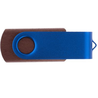 Флешка TWIST WOOD COLOR Темное дерево с синим 4014.32.01.16ГБ3.0-2