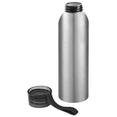 Бутылка для воды VIKING SILVER 650мл. Серебристая с черной крышкой 6141.08-1