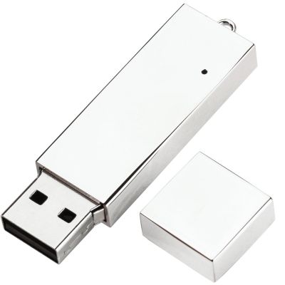 Флешка BRIKS Серебристая 4022.06.8ГБ с цепочкой-1