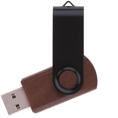 Флешка TWIST WOOD COLOR Темное дерево с черным 4014.32.08.4ГБ-0