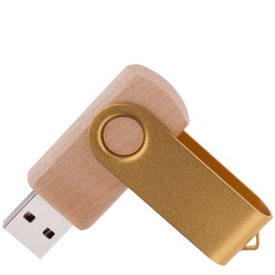 Флешка TWIST WOOD COLOR Светлое дерево с золотистым 4014.31.17.16ГБ-1