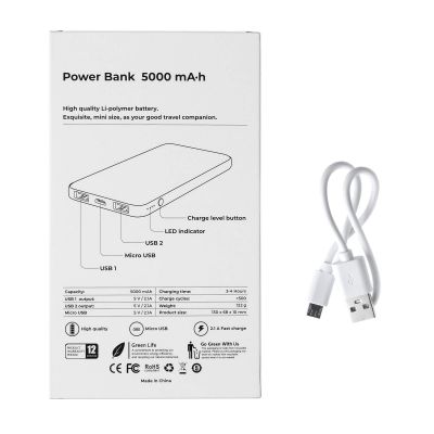 Внешний аккумулятор ENERGY, 5000 мА·ч Белый 5008.07-5
