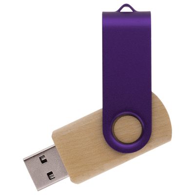 Флешка TWIST WOOD COLOR Светлое дерево с фиолетовым 4014.31.11.4ГБ-0