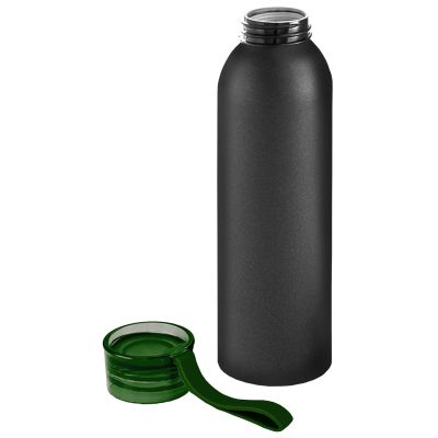 Бутылка для воды VIKING BLACK 650мл. Черная с зеленой крышкой 6142.02-1