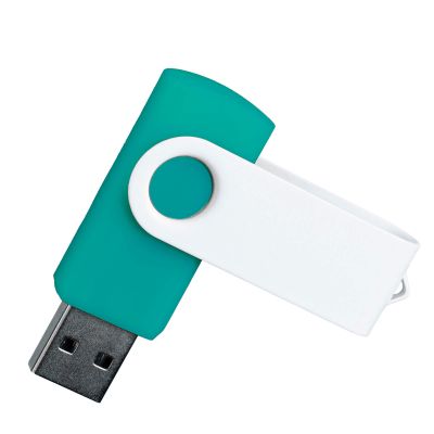 Флешка TWIST WHITE COLOR Бирюзовая с белым 4015.16.07.32ГБ3.0-1