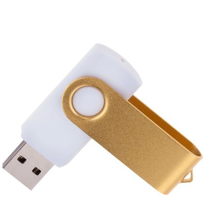 Флешка TWIST WHITE COLOR Белая с золотистым 4015.17.32ГБ3.0-1