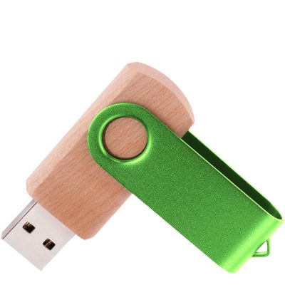 Флешка TWIST WOOD COLOR Светлое дерево с салатовым 4014.31.15.4ГБ-1