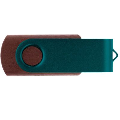 Флешка TWIST WOOD COLOR Темное дерево с зеленым 4014.32.02.16ГБ3.0-2
