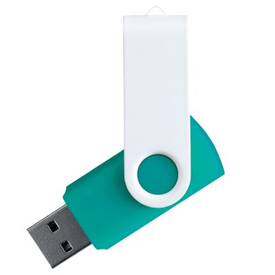 Флешка TWIST WHITE COLOR Бирюзовая с белым 4015.16.07.8ГБ-0