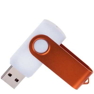 Флешка TWIST WHITE COLOR Белая с оранжевым 4015.05.32ГБ3.0-1