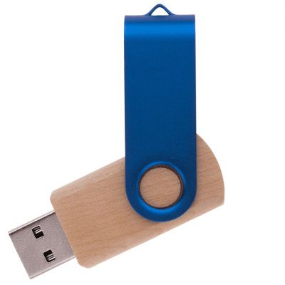 Флешка TWIST WOOD COLOR Светлое дерево с синим 4014.31.01.8ГБ-0