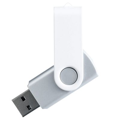 Флешка TWIST WHITE COLOR Серебристая с белым 4015.06.07.32ГБ3.0-0