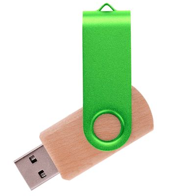 Флешка TWIST WOOD COLOR Светлое дерево с салатовым 4014.31.15.16ГБ3.0-0