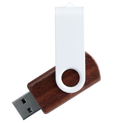 Флешка TWIST WOOD COLOR Темное дерево с белым 4014.32.07.8ГБ-0