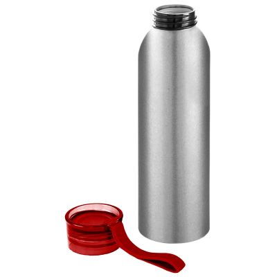Бутылка для воды VIKING SILVER 650мл. Серебристая с красной крышкой 6141.03-1