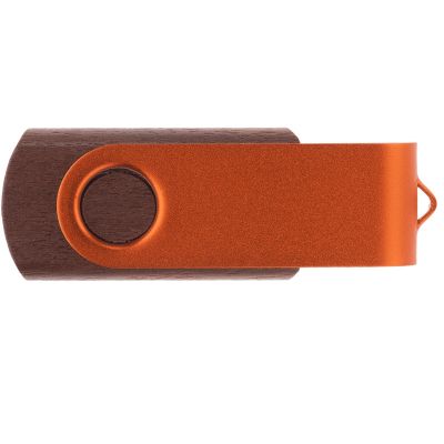 Флешка TWIST WOOD COLOR Темное дерево с оранжевым 4014.32.05.4ГБ-2
