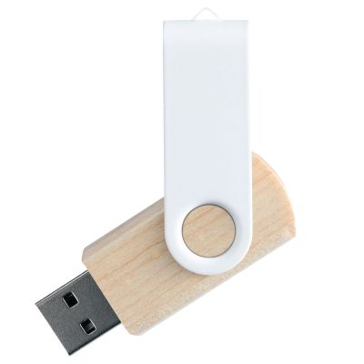 Флешка TWIST WOOD COLOR Светлое дерево с белым 4014.31.07.64ГБ-0
