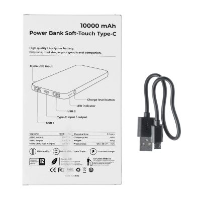 Внешний аккумулятор ENERGY SOFT TYPE-C, 10000 мА·ч Черный 5010.08-5