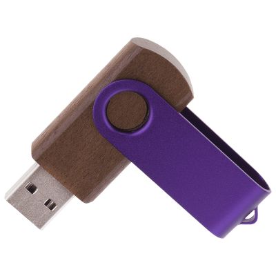 Флешка TWIST WOOD COLOR Темное дерево с фиолетовым 4014.32.11.8ГБ-1