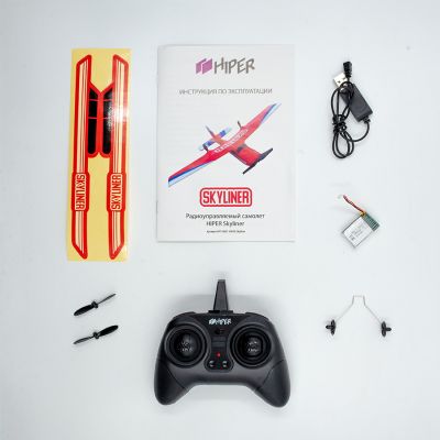 Самолет радиоуправлемый HIPER SKYLINER, белый, красный-2