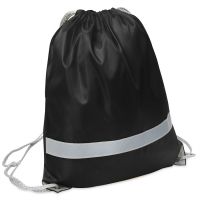 Рюкзак мешок RAY со светоотражающей полосой, чёрный