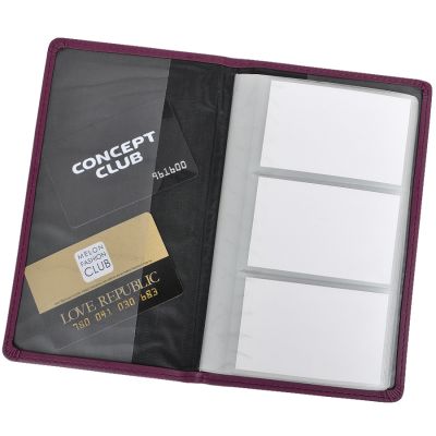 Визитница (96 визиток), бордовый-1