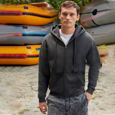 Толстовка с начесом PREMIUM HOODED SWEAT JACKET 280, красный-3