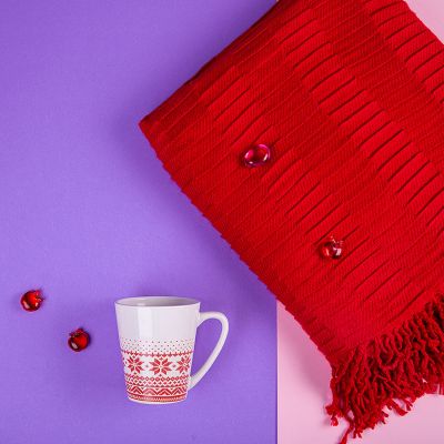 Набор подарочный NATIVE PASSION: плед, кружка, коробка, красный-0