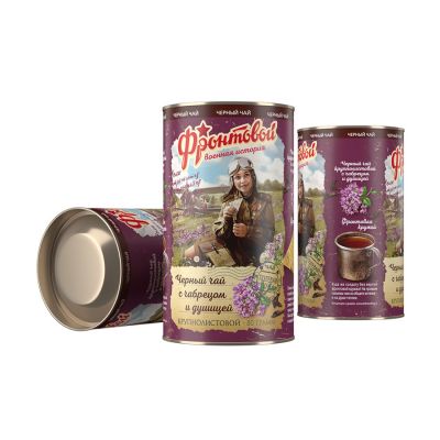 Чай 'Фронтовой' чёрный крупнолистовой с чабрецом и душицей 80 г., фиолетовый-0