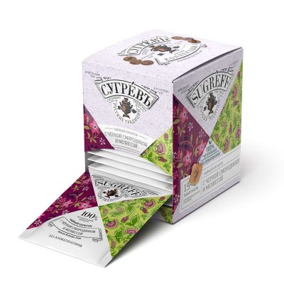 Чайный напиток с Листом черной смородины, мелиссой и лимонной травой, 15 пакетиков, сиреневый-0