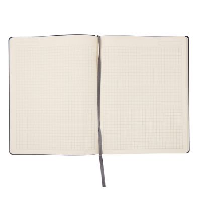 Бизнес-блокнот BIGGY, B5 формат, серый, серый форзац, мягкая обложка, в клетку-4