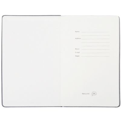 Бизнес-блокнот 'Fancy', 130*210 мм, серый/красный, твердая обложка,  резинка 10 мм, блок-линейка, серый, красный-4