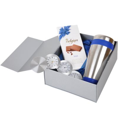 Упаковка  подарочная, коробка складная размер 22 x 20 x 11 см, серебристый-7