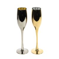 Набор бокалов для шампанского MOON&SUN (2шт), серебристый, золотистый