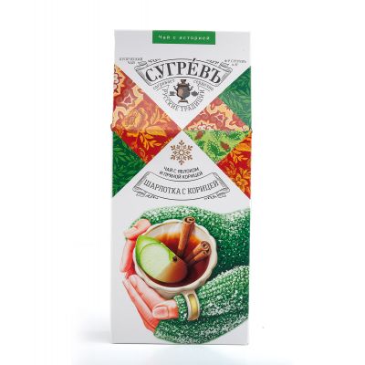 Чай со специями из серии 'СУГРЕВЪ Согревающий'  'Шарлотка с корицей' 60 гр., белый, зеленый-1