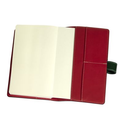 Ежедневник-портфолио недатированный Holder, А5, зеленый/красный, кремовый блок, без обреза, зеленый, красный-3