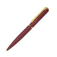 Ручка шариковая FARO, покрытие soft touch, бордовый, золотистый