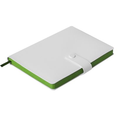 Ежедневник недатированный Stellar, А5, белый, кремовый блок  в линейку, с зеленым обрезом, белый, зеленый-0