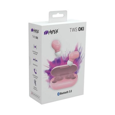 Наушники беспроводные Hiper TWS OKI, розовые, розовый-4
