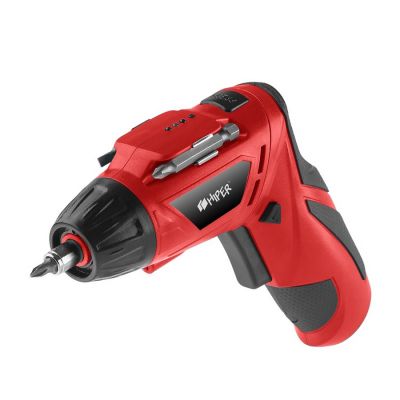 Отвертка аккумуляторная HIPER HSD3,6Li, в блистере, Li-ion батарея 1.3 Ач, 5Нм, красный-0