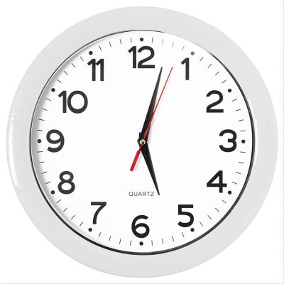 Часы настенные 'ПРОМО' разборные ;  белый, D28,5 см; пластик-1