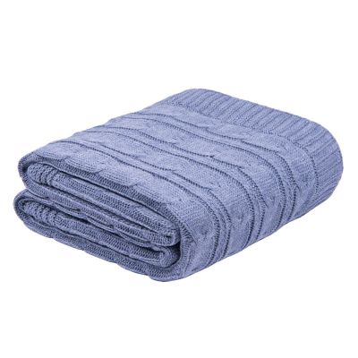 Плед VELVILJE MAXI, темно-синий, шерсть 30%, акрил 70%, 180*200 см-0