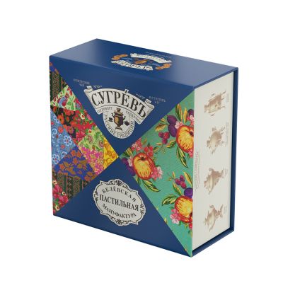 Набор подарочный  гастрономический чай с белевской пастилой, синий-1