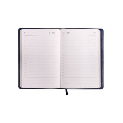 Ежедневник недатированный портфолио Mark, А5, темно-синий, кремовый блок, золотой срез, тёмно-синий-3