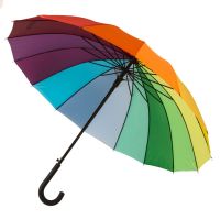 Зонт-трость 'Радуга', пластиковая ручка, полуавтомат, разные цвета