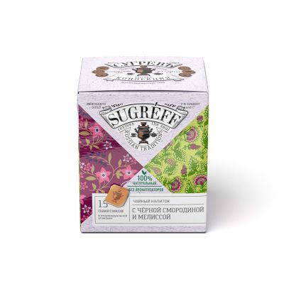 Чайный напиток с Листом черной смородины, мелиссой и лимонной травой, 15 пакетиков, сиреневый-3