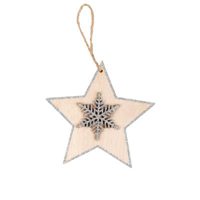 Украшение новогоднее SHINE BRIGHT, бежевый, серебристый-1